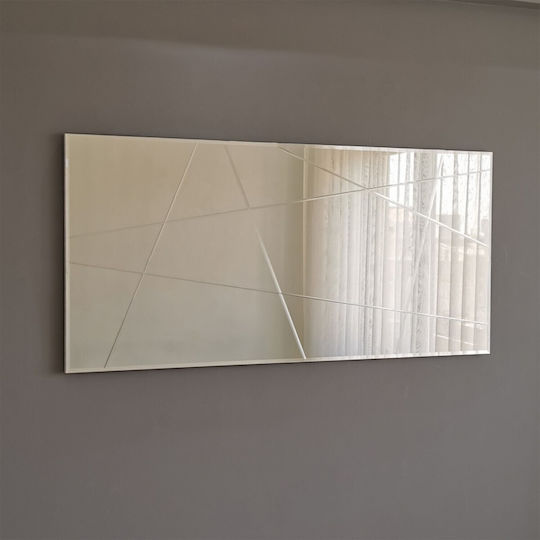 Aberto Design Като Огледало за Стена Пълноразмерно с Сив Дърво Рамка 130x62см 1бр