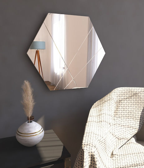 Oglindă de Perete Saga 116sam1123 70x2.2x60cm Alb Hanah Home MDF