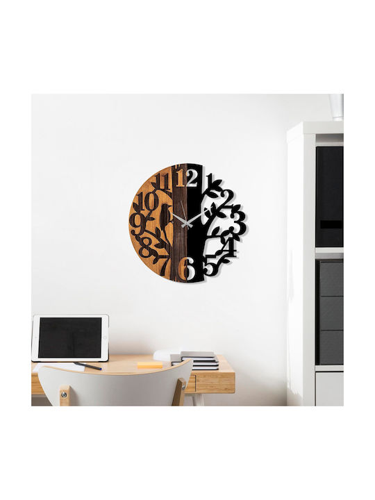 Wall Clock 539tnl1170 Φ56cm Walnut-black Wallity Metal Wood