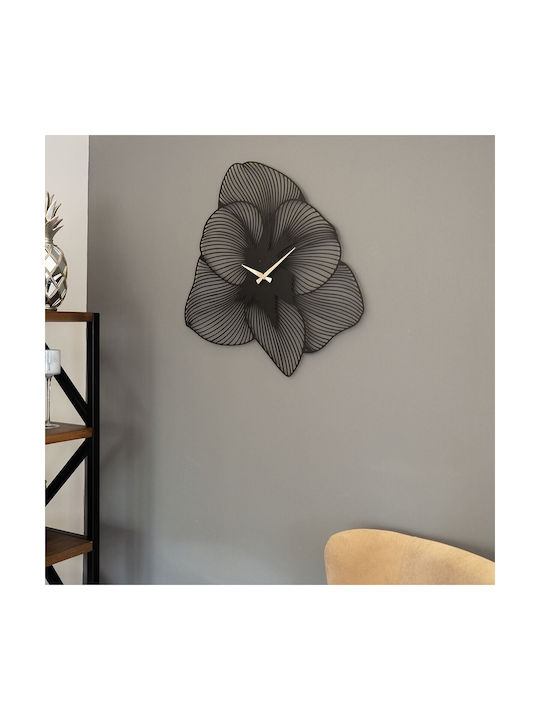 Wallity Ceas de Perete Metalic Negru Ø49cm