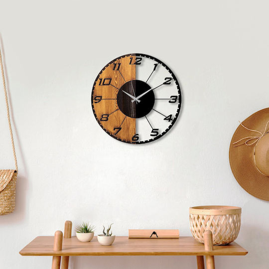Linear Wall Clock 539tnl1143 56x3x56cm Walnut-black Wallity Metal Wood