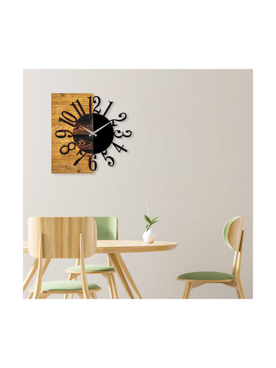 Wall Clock 539tnl1107 58x3x58cm Walnut-black Wallity Metal Wood
