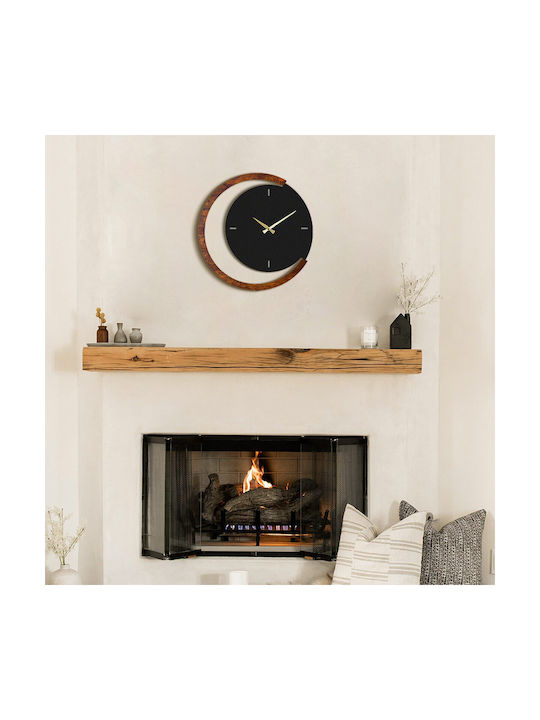 Wallity Ceas De Perete Din Lemn Negru 48x49cm