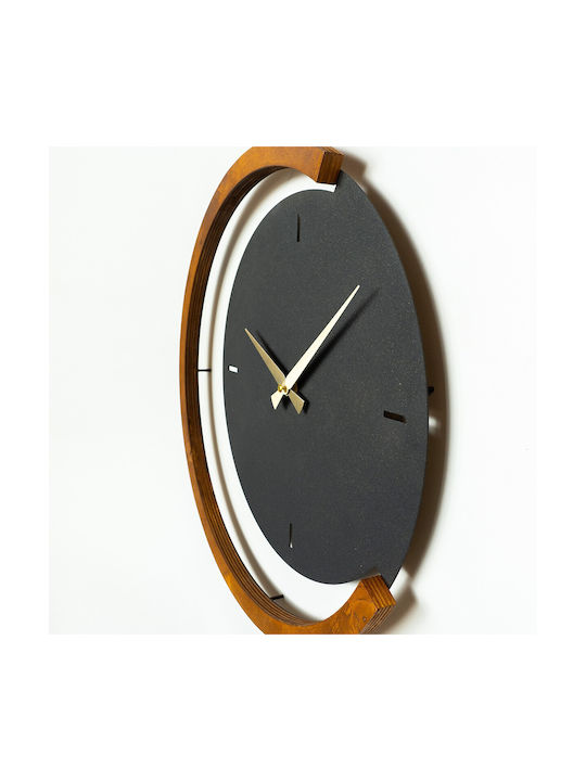 Wallity Ceas De Perete Din Lemn Negru 48x49cm