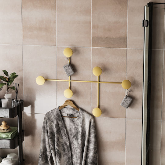 Wall Hanger 6 Positions Dama 494pyt1133 82x60x10cm Gold Wallity Metal