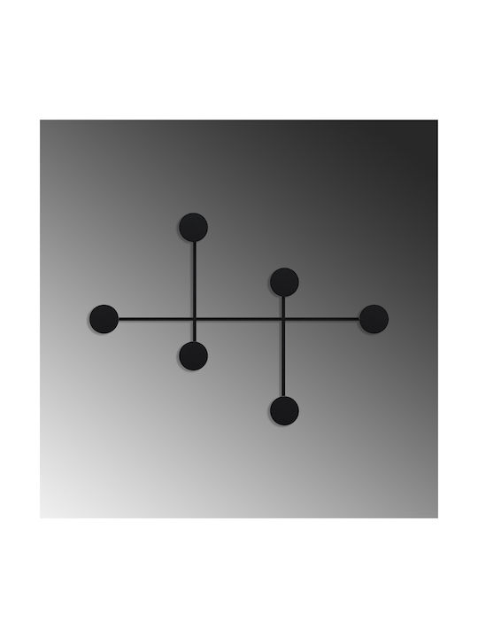 Wall Hanger 6 Positions Dama 494pyt1129 82x60x10cm Black Wallity Metal