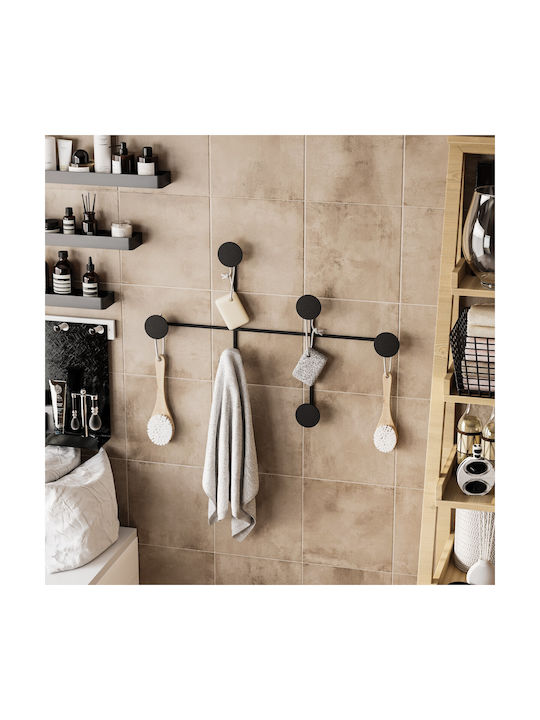 Wall Hanger 6 Positions Dama 494pyt1129 82x60x10cm Black Wallity Metal