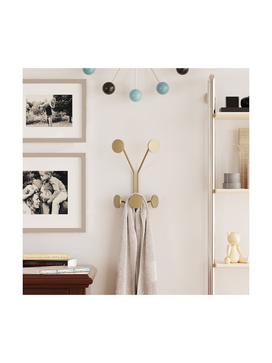 Κρεμάστρα Τοίχου 5 Θέσεων Giraffe 494pyt1152 24x16x40cm Gold Wallity Μέταλλο