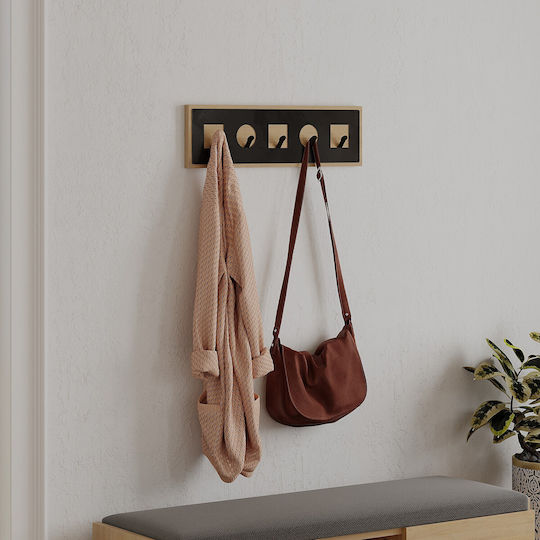 Hanah Home Metallische Wandhalterung 5 Haken 54,2x16x2cm