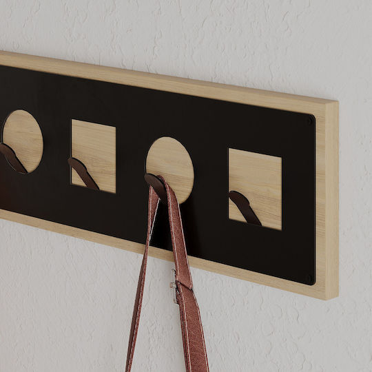Hanah Home Wall Hanger Metal 5 Hooks Brown 54.2x16x2cm