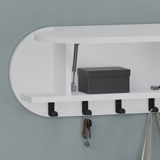 Hanah Home Wall Hanger Metal 6 Hooks White 84x28.5x15.5cm