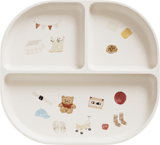 Queen Mother Toddler Plastic Beige Dinner Plate Let's Party 3 Pieces