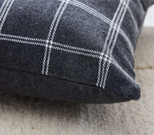 Atmosphera Sofa Cushion Everest Douceur D'intérieur From 100% Cotton Anthracite 45x45cm