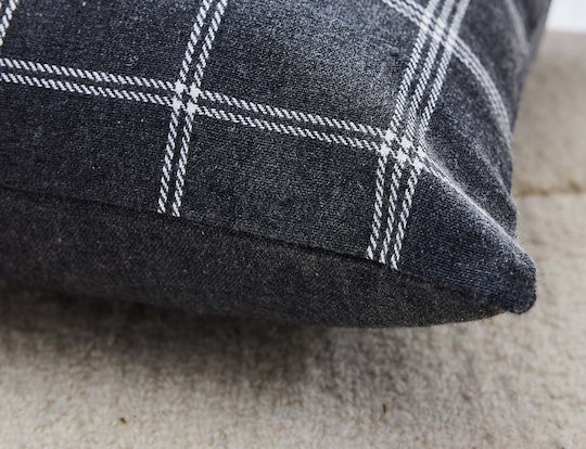 Atmosphera Sofa Cushion Everest Douceur D'intérieur From 100% Cotton Anthracite 45x45cm