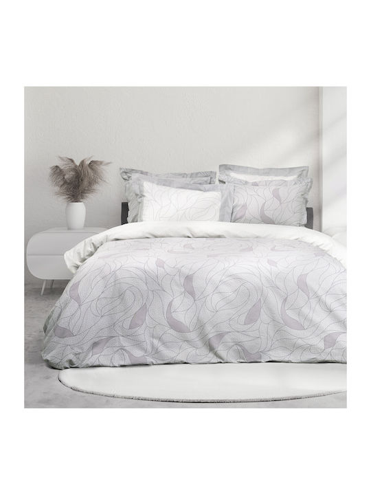 Nima Duvet Cover Set Cotton Single with Pillowcase 160x240 Hoop Grey