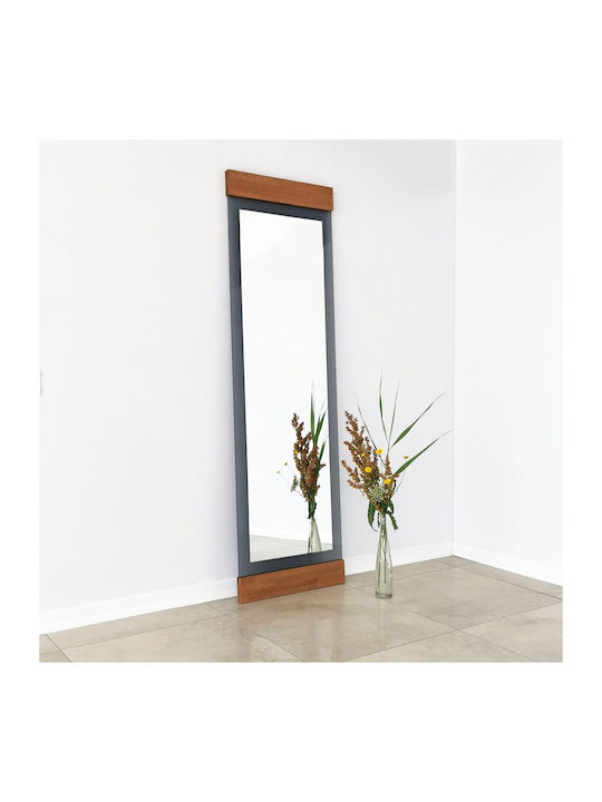 Aberto Design Boden- oder Standspiegel mit Beigem Metallischem Rahmen 170x50cm