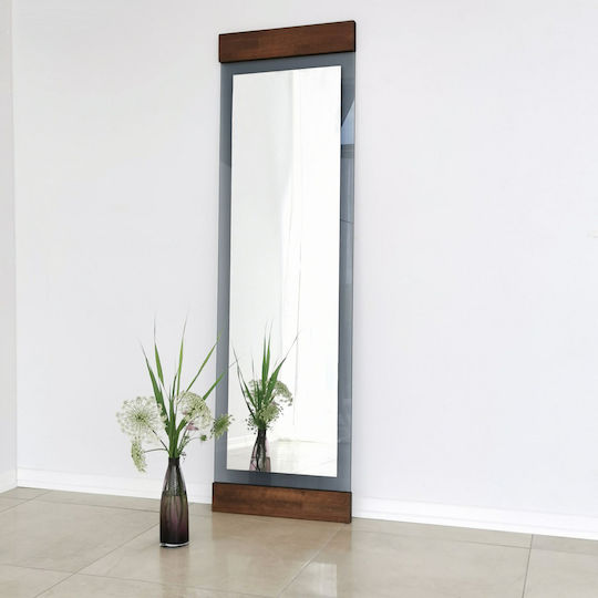 Aberto Design Огледало на пода с кафява металик рамка 170x50см