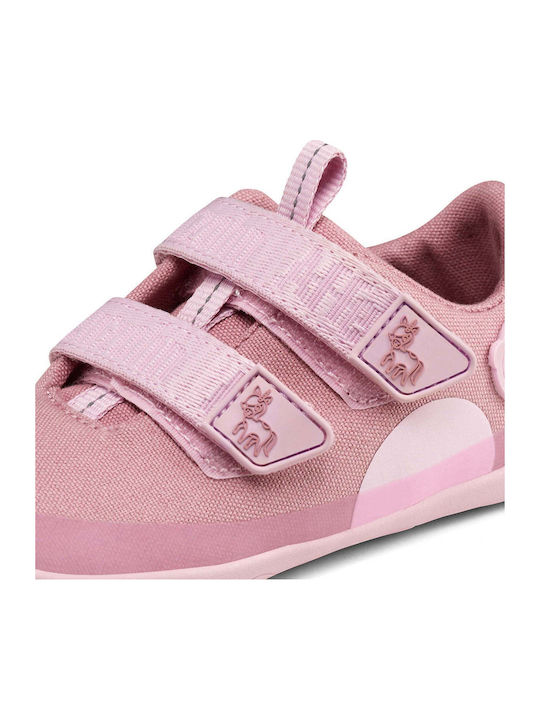 Kids Sneakers with Hoop & Loop Closure Pink