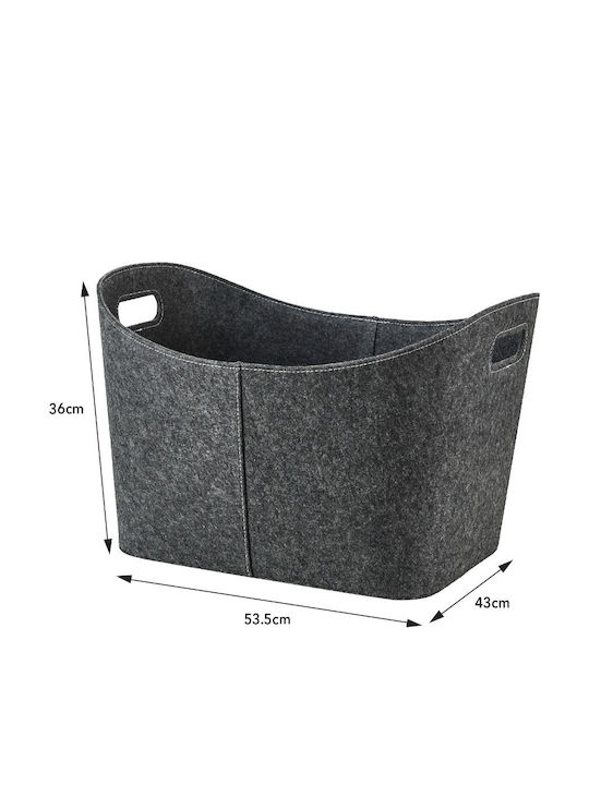 Home & Camp HCFT0973 Fabric Firewood Basket 53.5x43x36cm Gray
