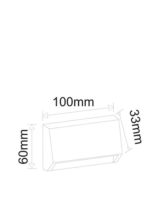 Adeleq Wall-Mounted Outdoor Ceiling Light LED IP65 2W with Adjustable White Light
