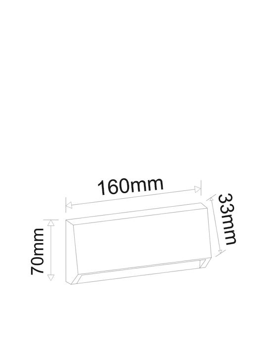 Adeleq Επιτοίχια Εξωτερική Πλαφονιέρα LED IP65 3W με Ρυθμιζόμενο Λευκό Φως