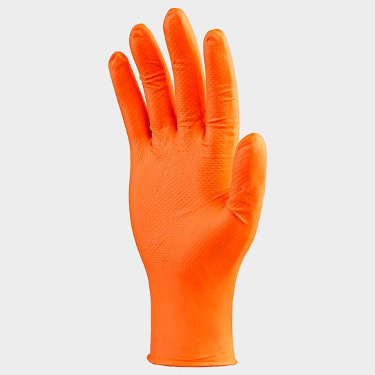 Stenso Gloves for Work Disposable Orange Nitrile 1pcs