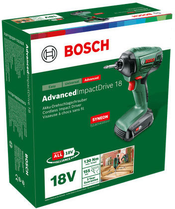 Bosch Advanced Impact Drive Παλμικό Κατσαβίδι Μπαταρίας 18V 1x1.5Ah