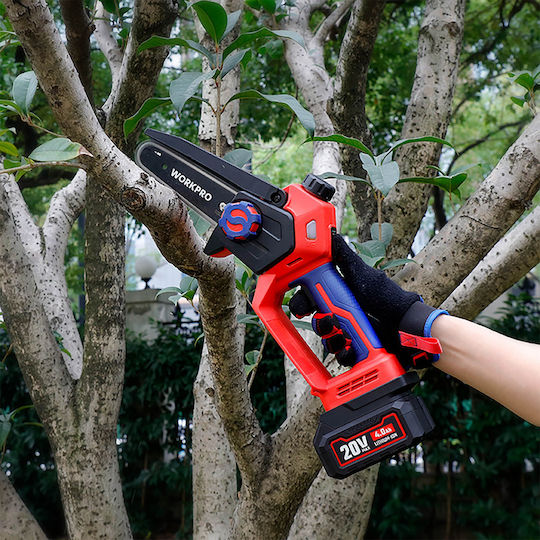 WorkPro Αλυσοπρίονο Μπαταρίας Brushless 20V με Λάμα 12.7cm