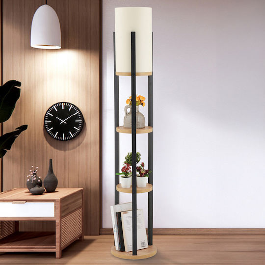 Opviq Circle Stehleuchte H134xB25cm. mit Fassung für Lampe E27 Weiß