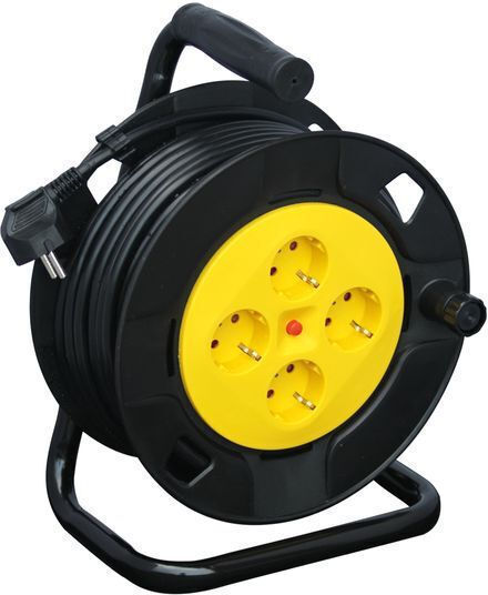 Eurolamp Μπαλαντέζα Καρούλι 4 Θέσεων με Καλώδιο 25m Διατομή 3 x 1.5mm² και Γείωση