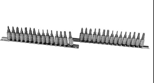 JBM Bit-Stecknüsse mit Bits Allen und Antriebsvierkant 1/4'' Set 30Stück