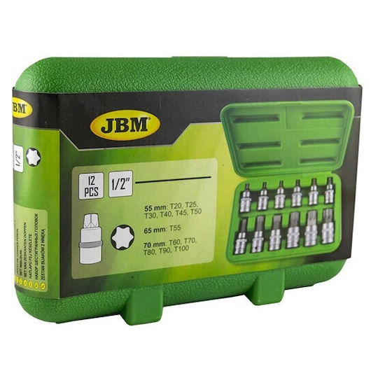 JBM Socket with Motor Torx and Socket 1/2'' Set 12pcs
