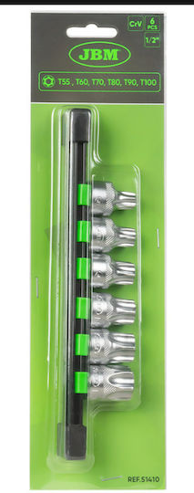 JBM Καρυδάκια με Μύτες Torx και Καρέ Υποδοχής 1/2'' Σετ 6τμχ