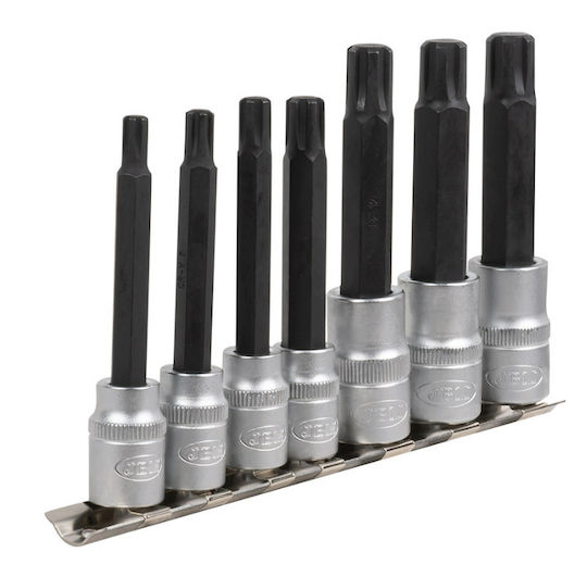JBM Chei tubulare cu Vârfuri Ribe și Patrat de Prindere 1/2'', 3/8'' Set 7buc