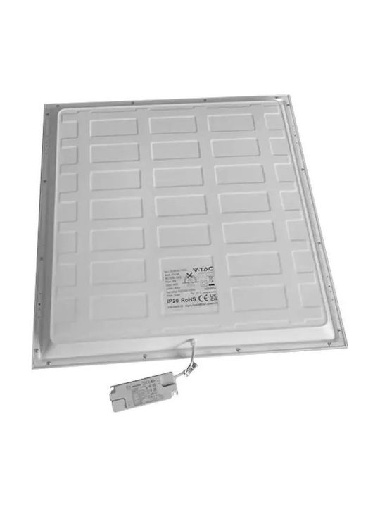 V-TAC Τετράγωνο Χωνευτό LED Panel 40W με Ψυχρό Λευκό Φως 6500K 60x60εκ.