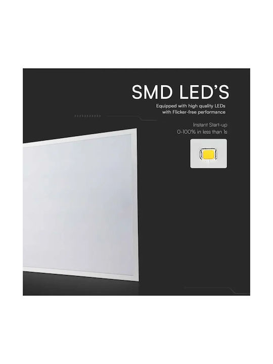 V-TAC Τετράγωνο Χωνευτό LED Panel 40W με Ψυχρό Λευκό Φως 6500K 60x60εκ.
