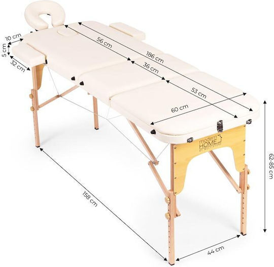 Modernhome Wooden Folding Massage and Physiotherapy Bed 186x80cm
