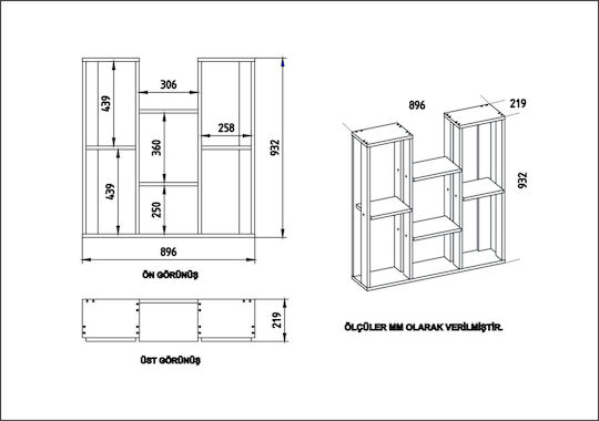 Hanah Home Blumentopf-Regal Holz Braun 93cmx90cmx21.9cmcm.