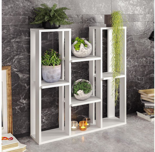 Hanah Home Стойка за саксия Дърво Бяла 93.2брx89.6брx21.9брсм.