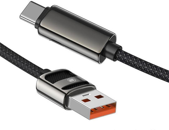 Lamtech Geflochten USB 2.0 Kabel USB-C männlich - USB-A 66W Schwarz 1.2m