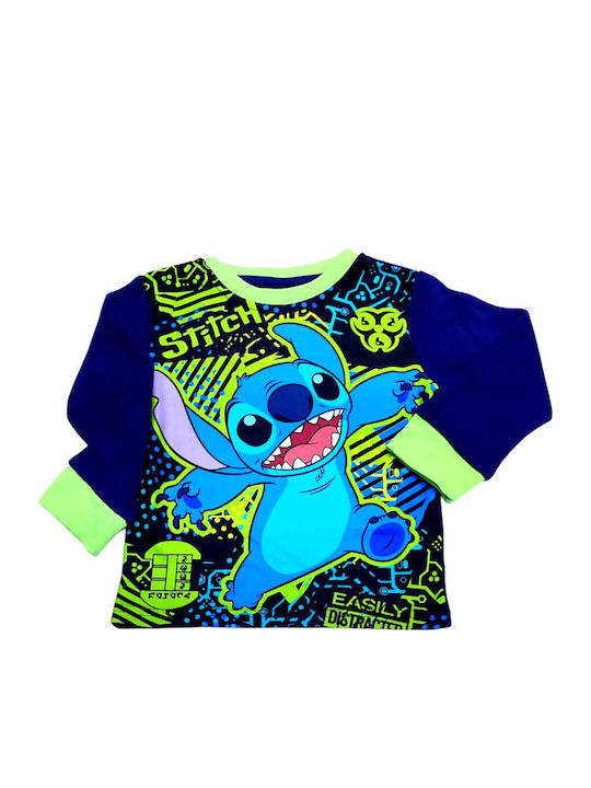 Disney Kinder Schlafanzug Winterlich Fleece Blau Stitch Disney Kinder Schlafanzug Winterlich Fleece Blau Stitch