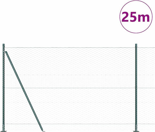 vidaXL Drahtgeflecht mit PVC-Beschichtung Elektrische Gitarren Grün 1.4x25m