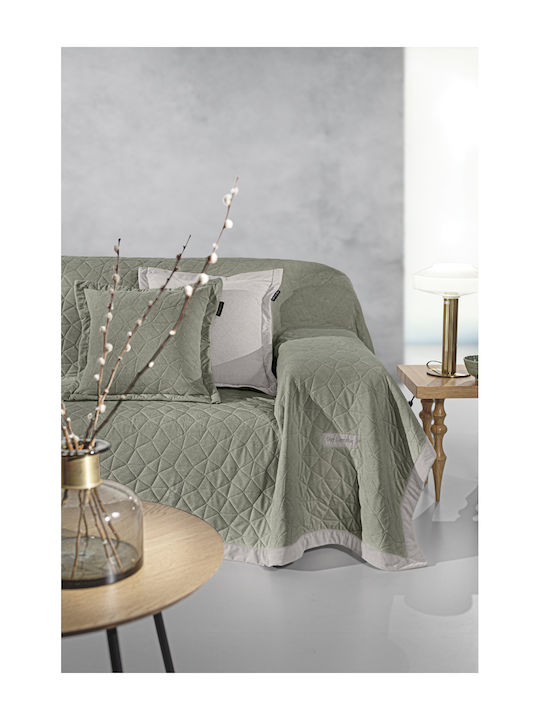 Guy Laroche Avalon Dreisitzer-Sofa Wurf Samtig 170x300cm Cement