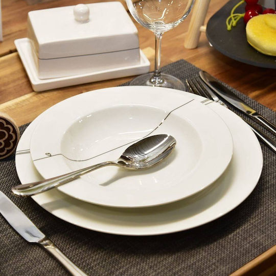 Orion Plate Shallow made of Porcelain White with Diameter 27cm