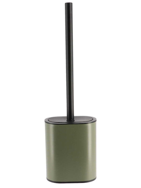 Metallic Toilet Brush and Basket Set Soft Close 5lt Green