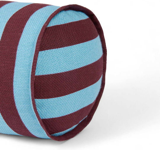 Kids Throw Pillow Cylindrical Burgundy Blue Stripes