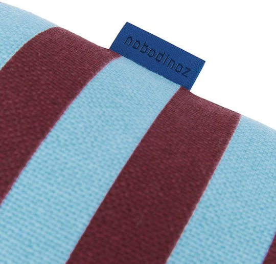 Kids Throw Pillow Cylindrical Burgundy Blue Stripes