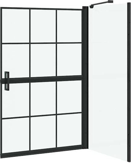 vidaXL Duschkabine Badewanne mit Zusammenklappbarer Tür 80x68x129.5cm Klarglas Schwarz