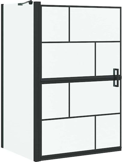 vidaXL Cabinet Cada De Baie Cu Ușă Pliabilă 80x68x129.5cm Sticlă Transparentă Neagră
