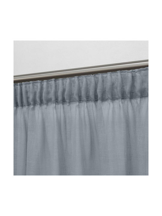 Lino Home Curtain with Pencil Pleat 1010 Gray 295x300cm